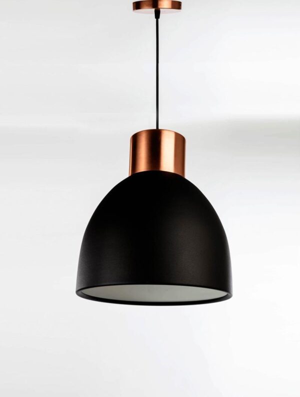 COLGANTE PANTALLA 32CM 1012 C/CULOTE COBRE S/EXTENSIBLE NEGRO "LIV"