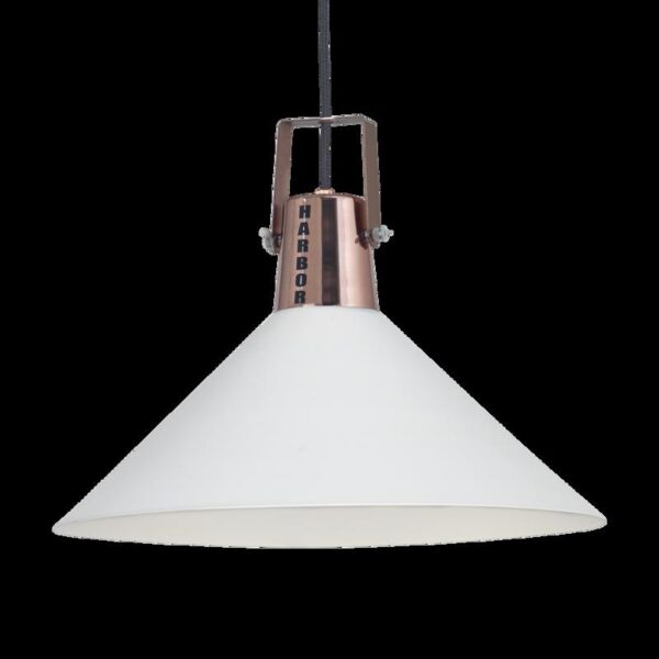 PANTALLA HARBOR E27 PANATALLA PINTADA DIAM 34CM  CULOTE COBRE BRILLO