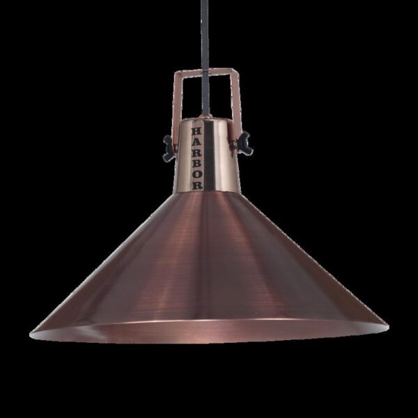 PANTALLA HARBOR E27 PANATALLA COBRE DIAM 34CM  CULOTE COBRE BRILLO