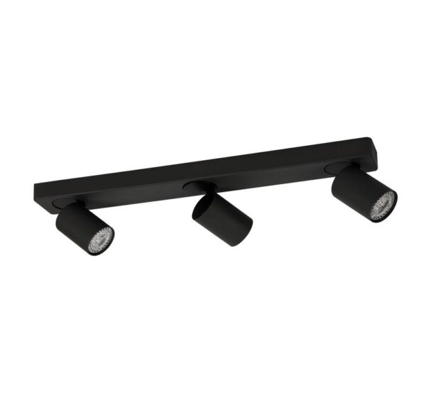 APLIQUE DE TECHO ALUM CON DOBLE MOVIMIENTO P/3 DICRO 90X500 X 70MM PROF NEGRO "K III"