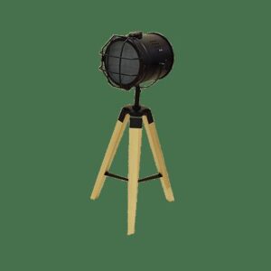 LAMPARA MESA MODERN NEGRA C/REJA