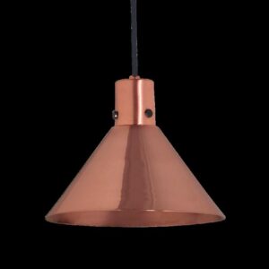 PANTALLA MUELLE E27 PANATALLA COBRE DIAM 20CM CULOTE COBRE BRILLO