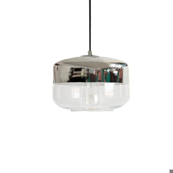 COLGANTEE DAYAN BOINA ORO/CROMO VIDRIO CHATO E27 250X170