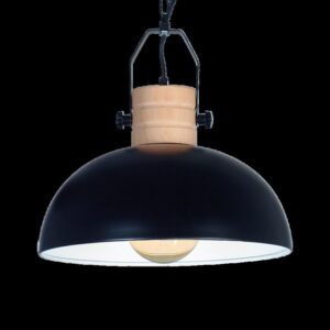 COLGANTE CHAPA Y MADERA 40CM NEGRA "CNC"