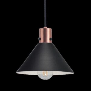PANTALLA MUELLE E27 PANATALLA PINTADA DIAM 20CM CULOTE COBRE BRILLO