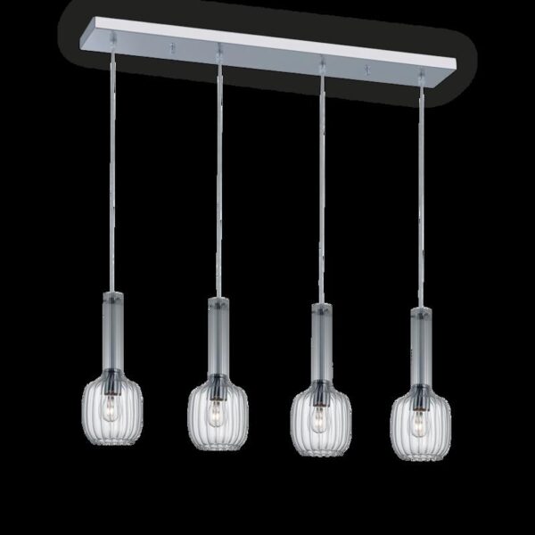 COLGANTE 4-L VIDRIO AMBAR ACANALADO P/E27